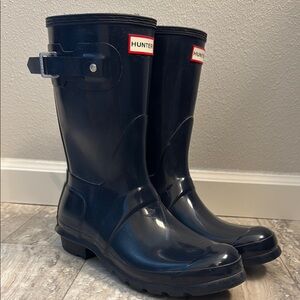 Hunter Navy Rain Boots